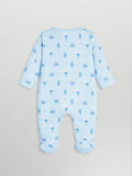 Organic Cotton Baby Romper – Soft Breathable Beach Print Full Sleeve Zip Sleepsuit