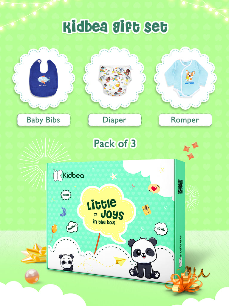 Kidbea Clothing Set Gift Box Combo for Baby unisex | Pack of 3