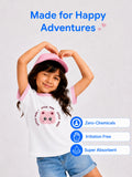 Organic Cotton Girls Graphic Print Half Sleeve T-Shirt Combo Pack (Pack of 3)