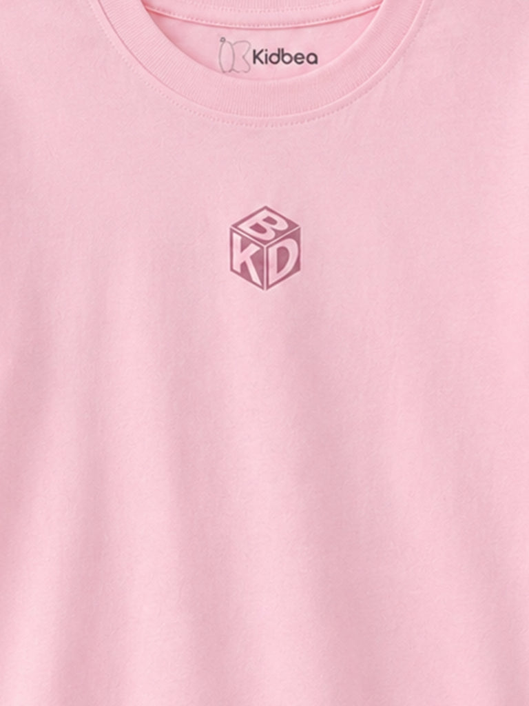 Organic Cotton Pink Solid Round Neck Half Sleeve T-Shirt | Unisex