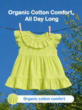 Light Organic cotton Charming Olive Green Girls Frock | Olive Green