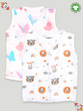 Kidbea Extra Soft Muslin Cotton Jhabla Cloth for Baby | Butterfly and Tiger Print | Print May Vary