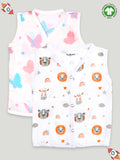 Extra Soft Muslin Cotton Jhabla Cloth for Baby | Butterfly and Tiger Print | Print May Vary