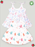 Extra Soft Muslin Fabric Baby Girls Frock | Mickey and Butterfly Print Pack of 2