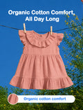 Light Organic cotton Charming Rust Girls Frock | Rust