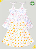 Extra Soft Muslin Fabric Baby Girls Frock | Mickey and Cute Chick Print Pack of 2