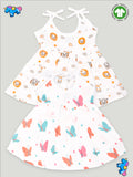 Extra Soft Muslin Fabric Baby Girls Frock | Tiger and Butterfly Print Pack of 2