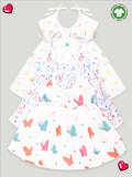 Extra Soft Muslin Fabric Baby Girls Frock | Pack of 3 | Rainbow, Mickey and Butterfly Print
