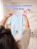 Organic Cotton Baby Romper – Soft Breathable Beach Print Full Sleeve Zip Sleepsuit