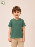 Organic Cotton Green Round Neck Solid Oversized Half Sleeve T-Shirt | Unisex