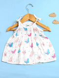 Premium Extra Soft Muslin Baby Girls Frock | Cute Butterfly Print
