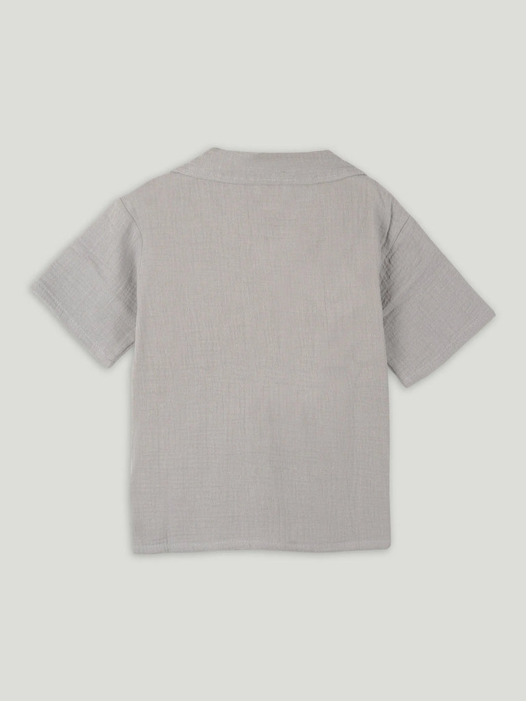 Light Organic cotton Shirt & Pant Grey Co-ord Set
