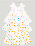 Extra Soft Muslin Fabric Baby Girls Frock | Pack of 3 | Rainbow, Space and Cute Chick