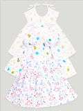 Extra Soft Muslin Fabric Baby Girls Frock | Pack of 3 | Rainbow, Mickey and Space Print