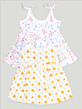 Extra Soft Muslin Fabric Baby Girls Frock | Mickey and Cute Chick Print Pack of 2