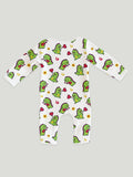 100% Organic Cotton Romper Pack – Leaf & Dinosaur Designs, Green & Olive Green, Full Sleeves