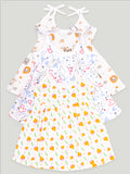 Extra Soft Muslin Fabric Baby Girls Frock | Pack of 3 | Tiger, Mickey and Cute Chick Print