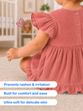 Light Organic cotton Charming Rust Girls Frock | Rust