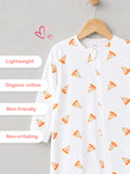 Organic cotton Pizza Print Romper/Bodysuit - Yellow