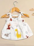 Premium Extra Soft Muslin Baby Girls Frock | Cute Animal Prints