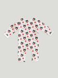 100% Organic Cotton Romper Pack – Leaf & Bear Designs, Grey with Pink & Green, Full Sleeves