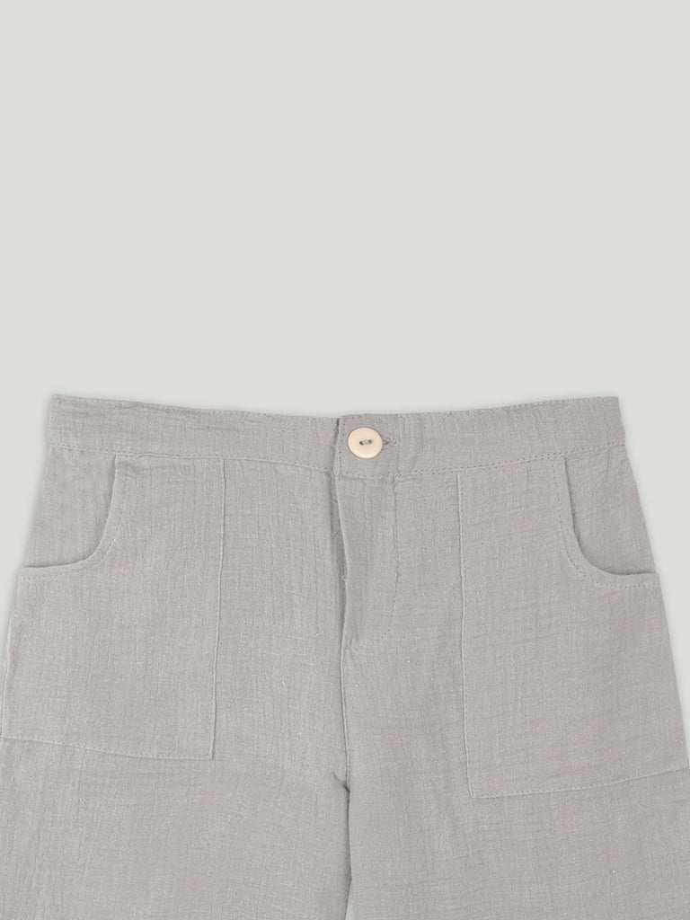 Light Organic cotton Shirt & Pant Grey Co-ord Set
