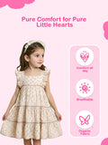 Girls Sleeveless Ruffle Floral Dress | Organic Cotton Summer Frock