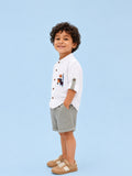 Light Organic Cotton White Shirt & Green Shorts Co-ord Set