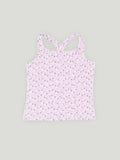 Girls Floral Print Sleeveless Tank Top and Elastic Waist Shorts Clothing Set | Purple