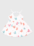Extra Soft Muslin Fabric Baby Girls Frock | Pack of 5 | Butterfly, Tiger, Space, Rainbow and Cute Chick Print
