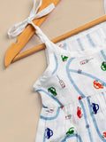 Premium Extra Soft Muslin Baby Girls Frock | Colorful Car Print