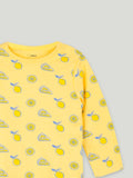 Organic Cotton Unisex Baby Co-ord Set – Soft Breathable Yellow Lemon Print Full Sleeve T-shirt & Pyjama for Infants