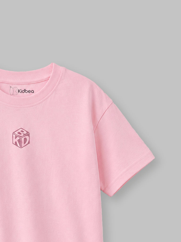 Organic Cotton Pink Solid Round Neck Half Sleeve T-Shirt | Unisex