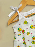 Premium Extra Soft Muslin Baby Girls Frock | Cute Avocado Print