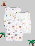 Muslin Cotton Jhablas Pack of 3 | Tiger, Rainbow & space Print | Assorted | Print May Vary