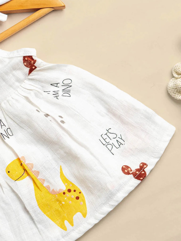 Premium Extra Soft Muslin Baby Girls Frock | Cute Animal Prints