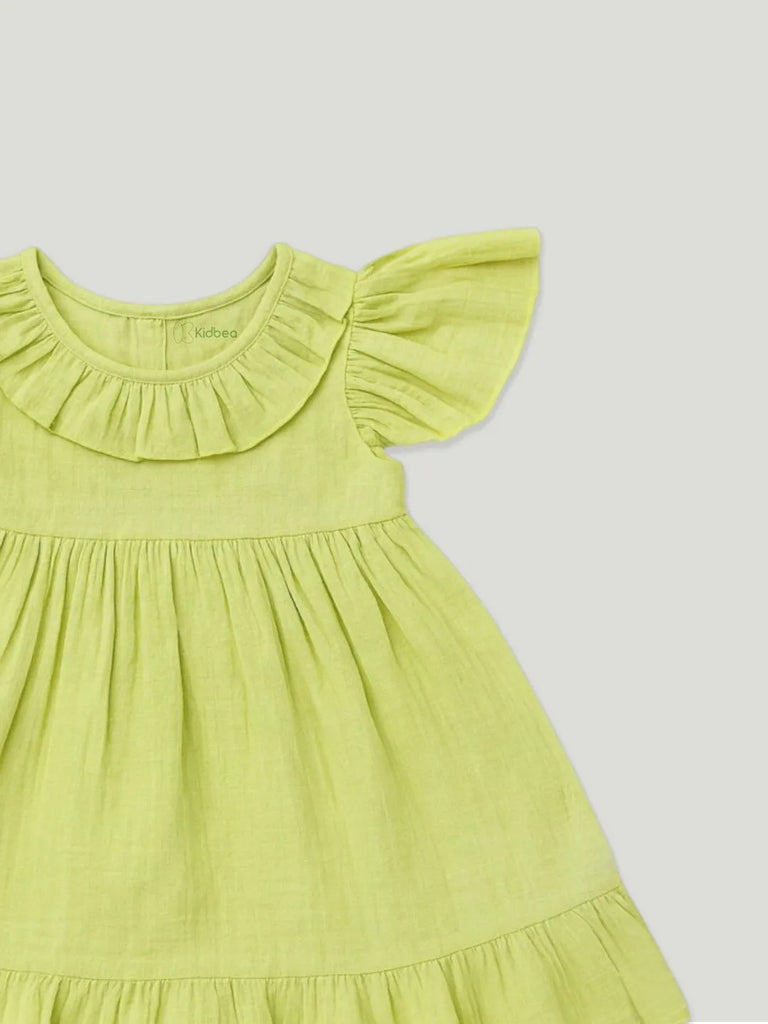 Light Organic Cotton Charming Light Green Frock | Elegant & Comfortable