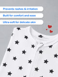 Organic cotton Star Print Romper/Bodysuit - Black