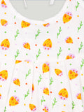 Extra Soft Muslin Fabric Baby Girls Frock | Pack of 5 | Mickey, Tiger, Space, Rainbow and Cute Chick Print