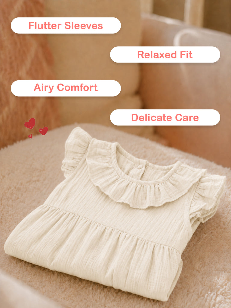Light Organic cotton Off White Angel Frock | Elegant & Comfortable