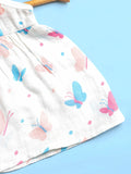 Premium Extra Soft Muslin Baby Girls Frock | Cute Butterfly Print