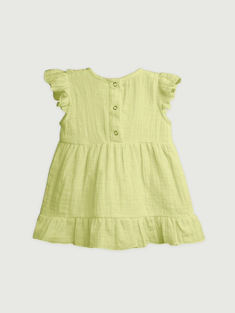 Light Organic Cotton Girls Frock Set | Pack of 5 (Rust, Pink, Off White, Sky Blue & Green)