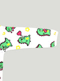 100% Organic Cotton Romper Pack – Leaf & Dinosaur Designs, Green & Olive Green, Full Sleeves