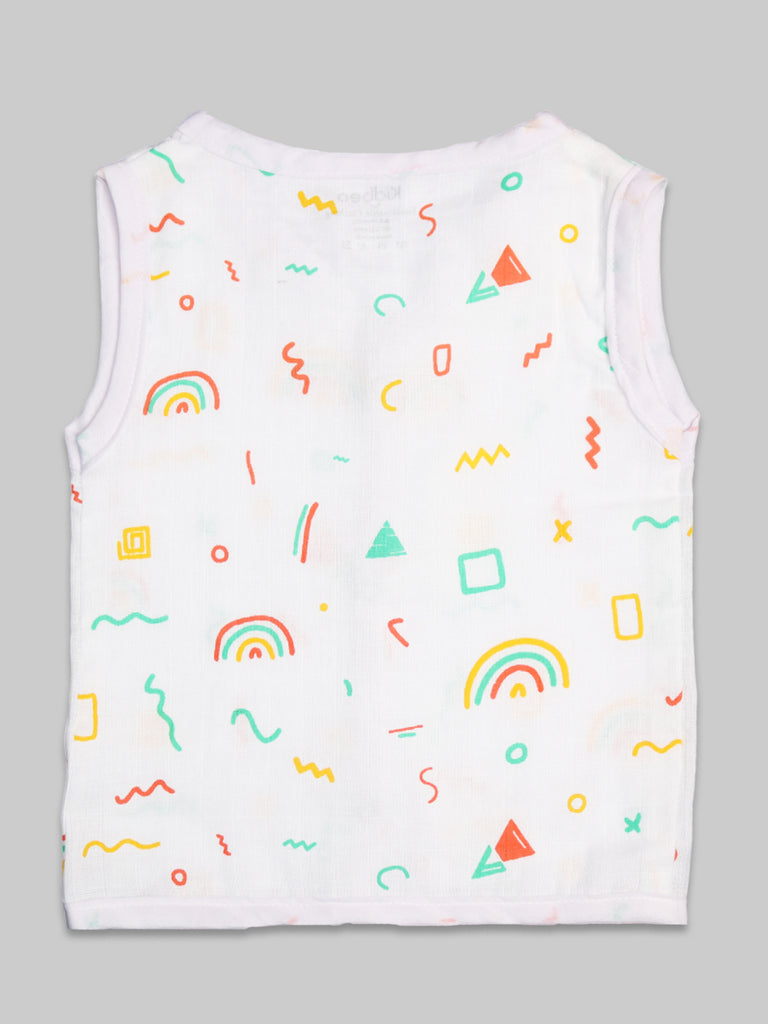 Extra Soft Mulmul Cotton Jhabla Cloth for Baby | Cute Chick and Rainbows Print May Vary