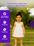 Premium Extra Soft Muslin Baby Girls Frock | Cute Butterfly Print