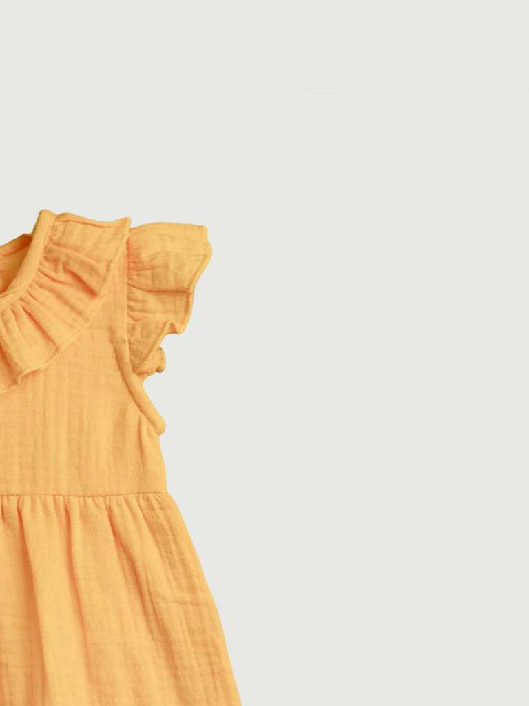 Light Organic cotton Girls Frock Set | Pack of 2 (Mustard Yellow & Charming Pink)