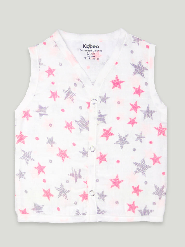 Extra Soft Muslin Cotton Jhabla Cloth for Baby | Space, Sun, Rainbows and Star Print | Print May Vary