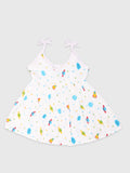 Extra Soft Muslin Fabric Baby Girls Frock | Pack of 5 | Butterfly, Tiger, Space, Rainbow and Cute Chick Print