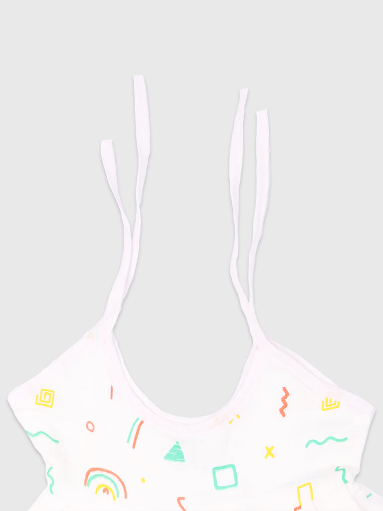 Extra Soft Muslin Fabric Baby Girls Frock | Pack of 3 | Rainbow, Space and Cute Chick