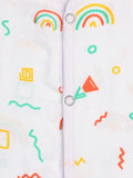 Kidbea Extra Soft Muslin Cotton Jhabla Cloth for Baby | Space, Sun, Rainbows and Star Print | Print May Vary